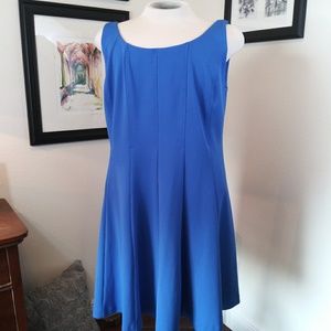 Roz & ali. Peacock Blue Poly/spandex Dress Sz 16W.